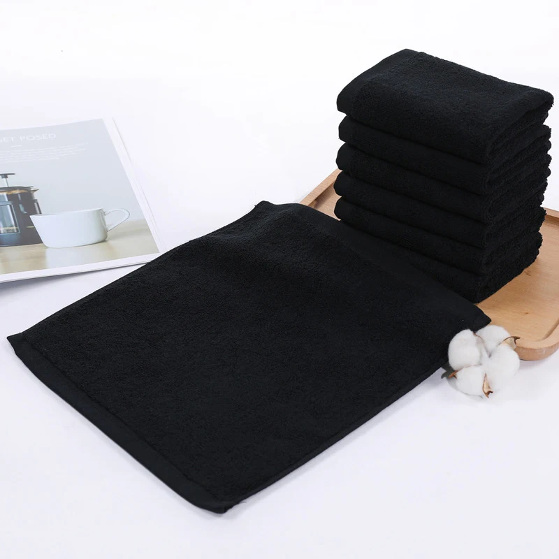 Black Premium Ultra Soft face Towels Not shedding hair Highly Absorbentquick-drying towel Hotel & Spa HandTowels Home Supplies 5