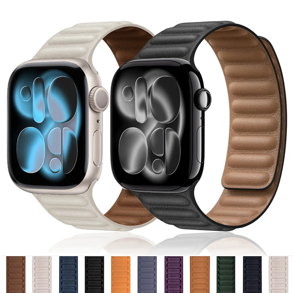 สายหนังแท้ Apple Watch สายแม่เหล็ก รองรับหลายขนาด