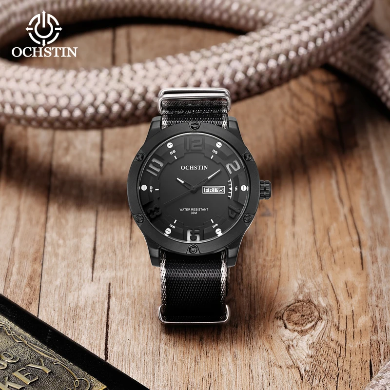Ochstin Creative Nylon Series Personalized Trend Multi functional Calendar Quartz Movement Waterproof Watch Men's Quartz Watch
