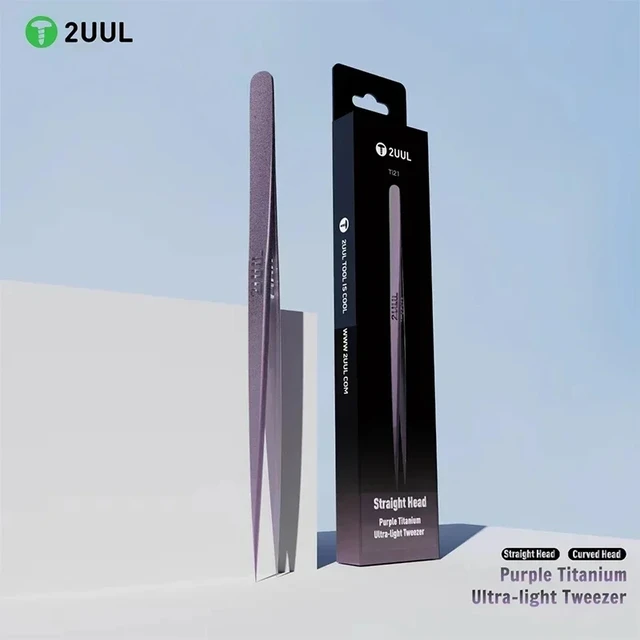 2UUL Ti21 Ti22 Titanium Ultralight Tweezer Purple Curved/Straight for Mobile phone Repair High Precision Flying WireTweezers 3