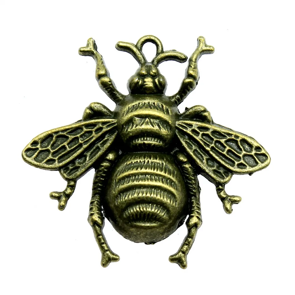 Bee Charms Zinc Alloy Queen Bee Pendants 40x38mm - Image 6