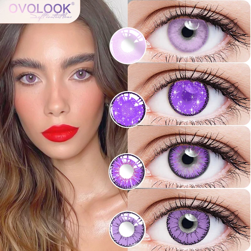 

2pcs Purple Cosmetic Contact Lenses for Different Color Eyes Accessories to Make Pupils Beautiful when Women Makeup OVOLOOK