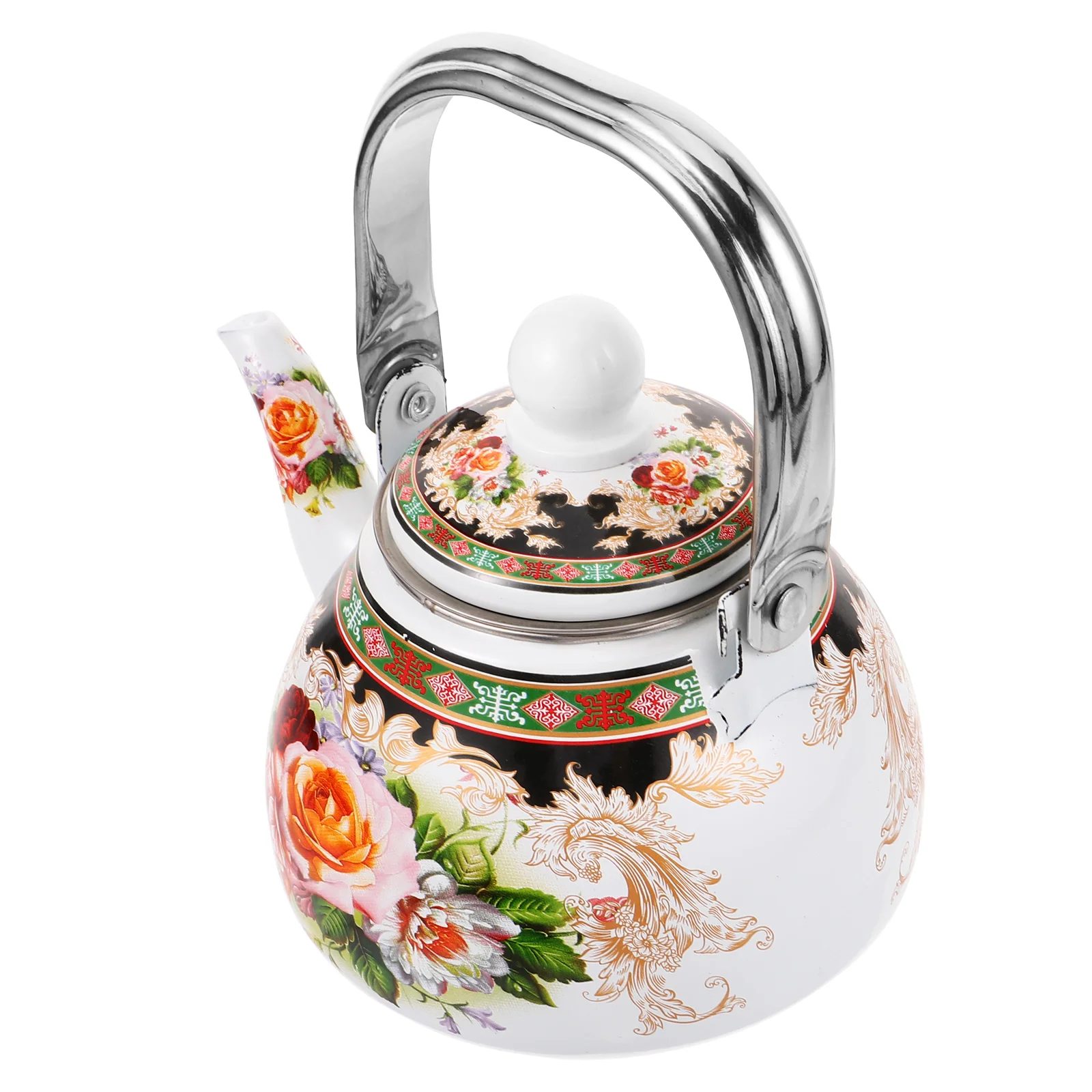 Retro Mini Tea Pot Enamel Kettle Vintage Teapot For Tea Water Boiling Pot Household Serving Kitchen Cookware Dining Bar