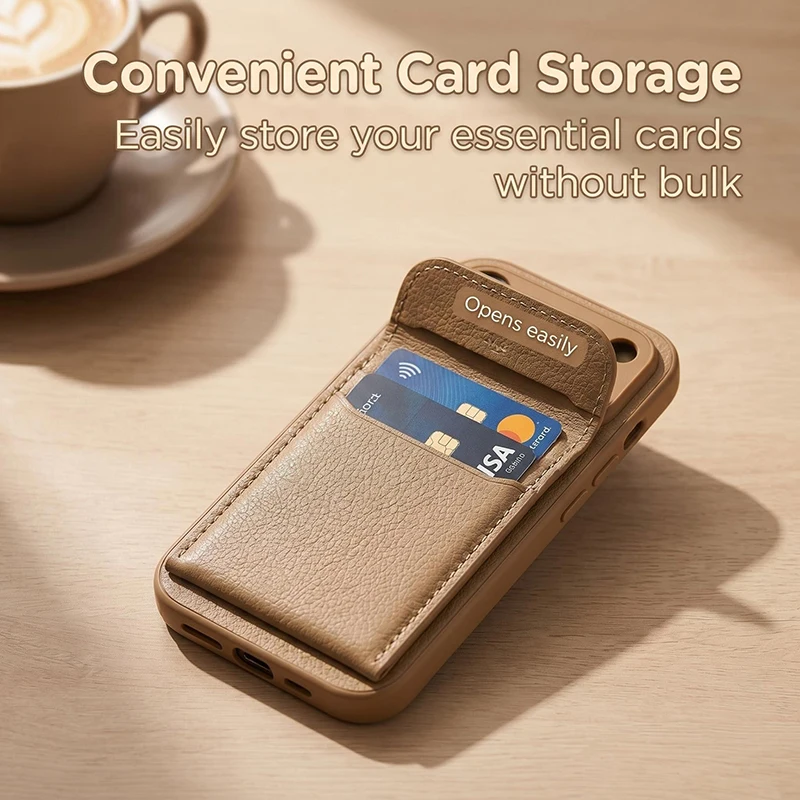 Sleek and Durable Synthetic Leather Clip-On Phone Case