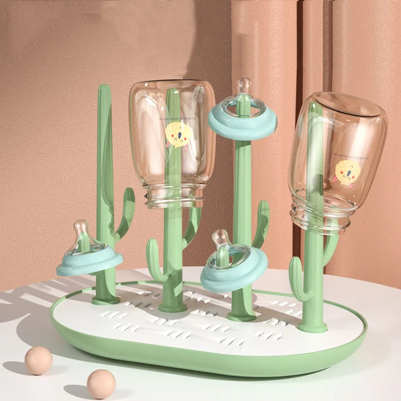 Cute Baby Bottle Drying Rack Solid Color Baby Feeding Bottle Drain Rack