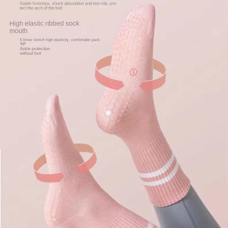 Non-slip Yoga Socks Cotton Mid-tube Bottom Silicone Indoor Fitness Sports