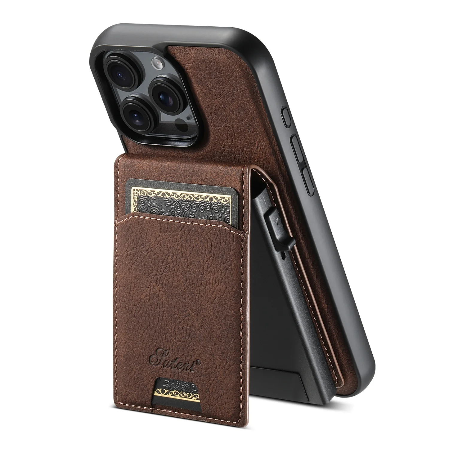 All-Inclusive Magnetic Card Holder TPU Leather Phone Case