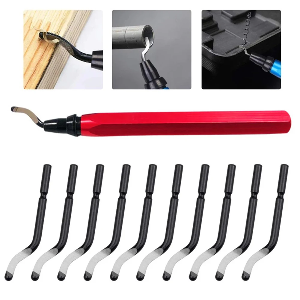 

RB1000 Handle Burr Metal Repair Deburring Tool Kit Router Bit Rotary Deburr Blades Remover Hand Tool For Wood Plastic