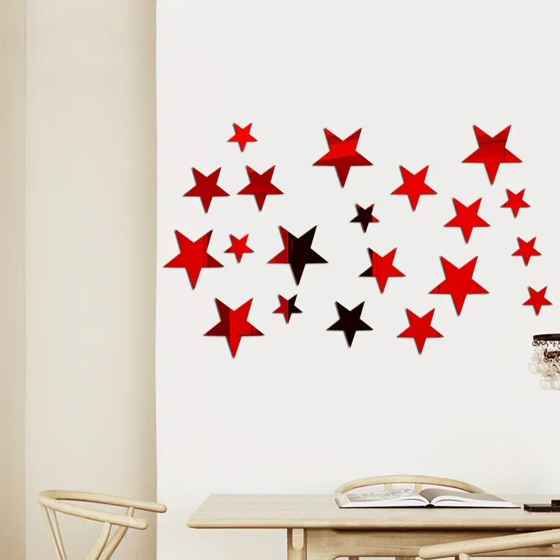 20Pcs Combination Wall Sticker, Large 6.5X6.5cm6, Medium 5X5cm7, Small 3.2X3.2cm7 Star Three-size Sticker