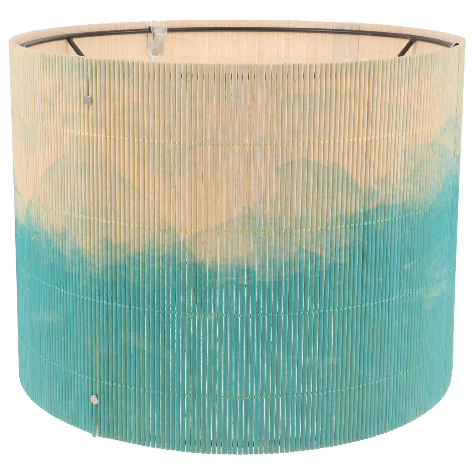 

Drum Lamp Shades E27 Painting Bamboo Lampshade Vintage Gradient Chandelier Lamp Cover Cylinder Light Accessories Floor Table