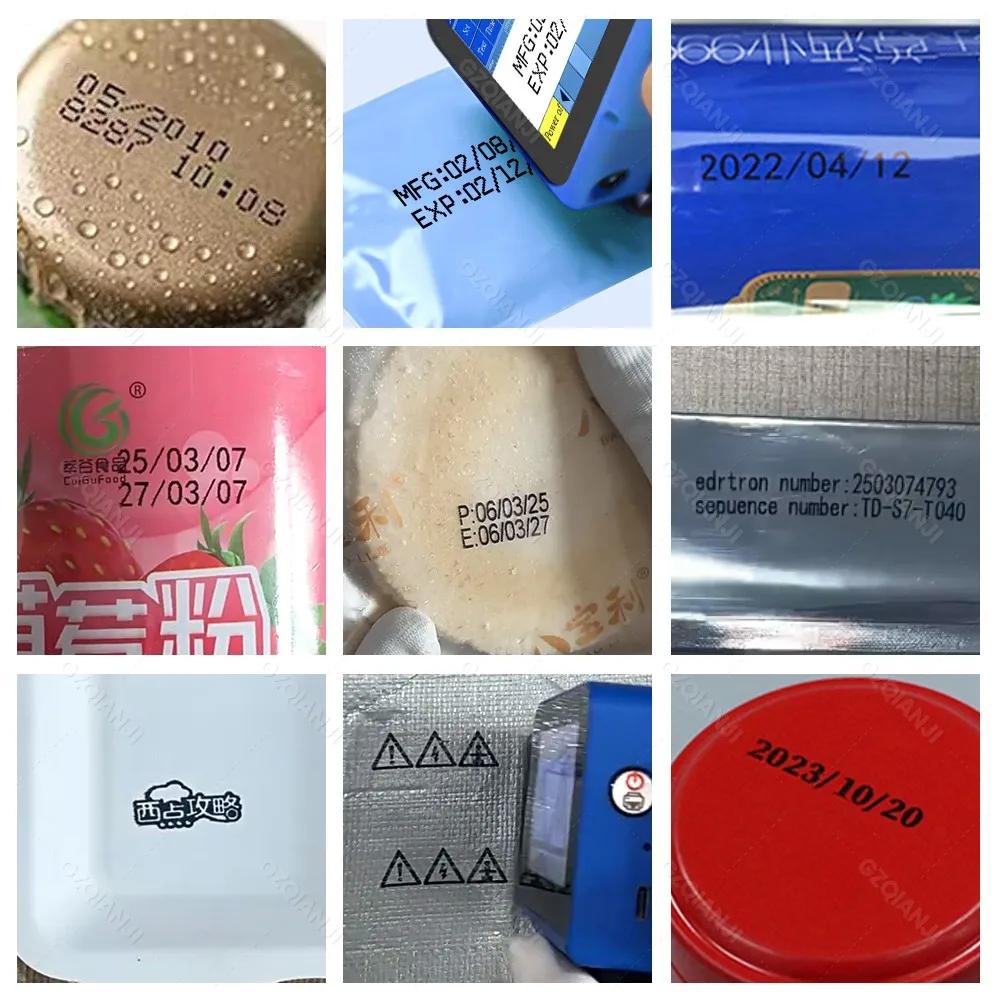 12.7mm Label Inkjet Printer Handheld Printer 600dpi Adjustable Multiple Languages for Batch Serial Number Plastic Wood Fabric