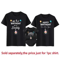 My 1st Birthday As a Daddy Family Matching Shirts Cotton Dad Mom Tshirts Baby Rompers Funny Daddy's Birthday Party Gifts Outfits 2
