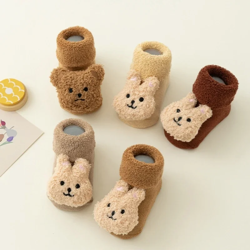 

Non Slip Grip Socks for Toddlers Cartoon Bear Designs Socks Soft & Comfortable Toddler Grip Socks for Boys & Girls Gift