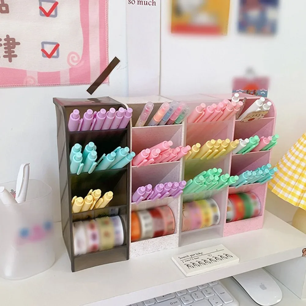 Large Capacity Desk Pen Holder, Pencil and Makeup Storage Box, Desktop Organizer, Stand Case, School and Office Stationery,