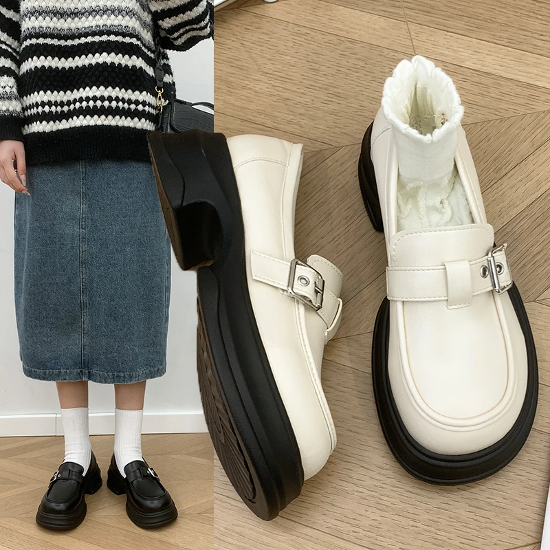 

Loafers for Women 2024 British Style Womens Shoes Retro Buttfly-knot Platform Ladies Luxury Designer Shoes Mary Jane Shoes