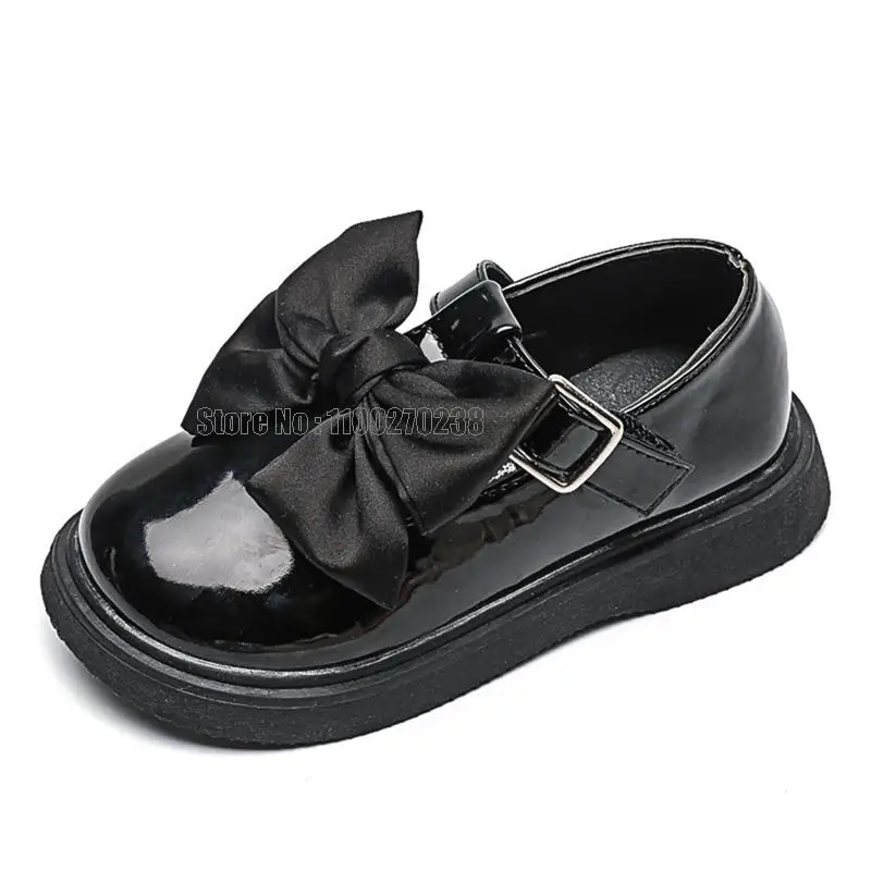 Autumn New Girls Bow Knot Leather Fashion Princess College Style Soft Bottom Sweet Party Shoes 4