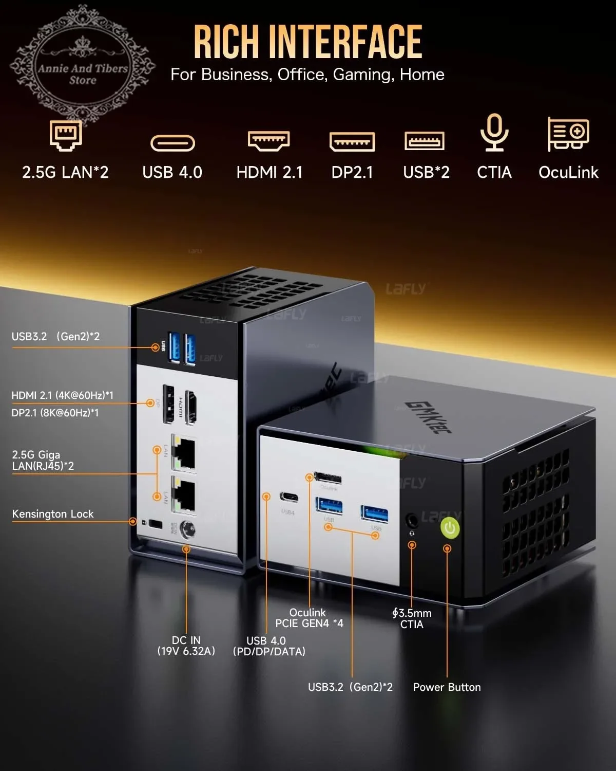 GMKtec EVO-X1 Mini PC AMD Ryzen AI 9 HX370 Windows 11 Pro M.2 SSD