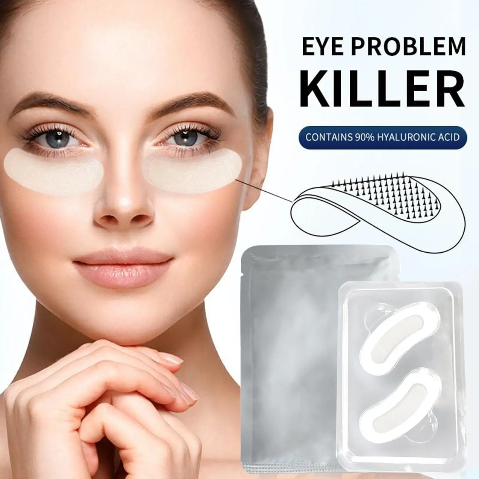 Hyaluronic Acid Microneedle Eye Patches Mask For Anti Wrinkle Aging