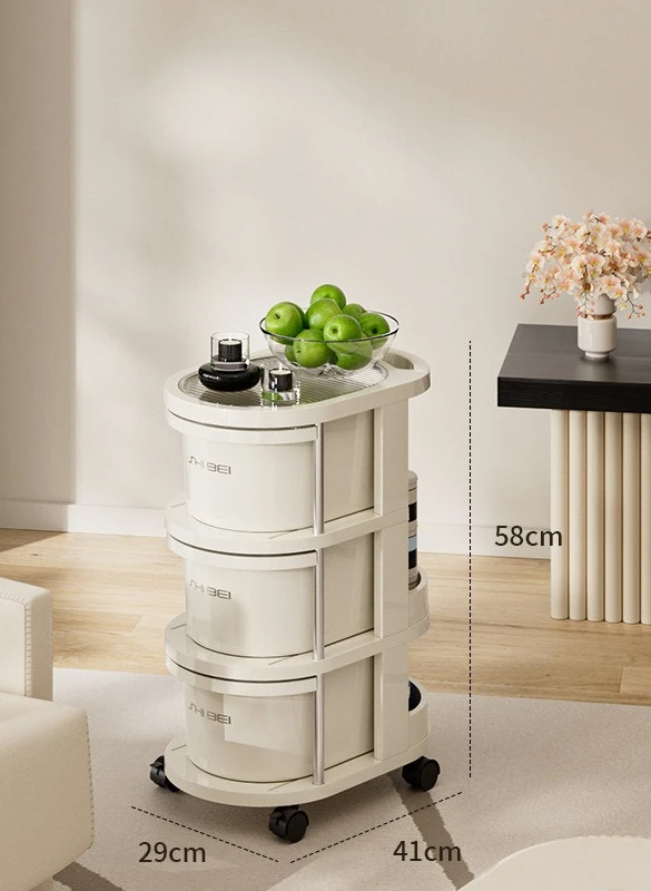 Carrello portaoggetti multifunzionale Carrello portaoggetti pieghevole portatile Ruote Cucina Soggiorno Armadietto per snack giocattolo