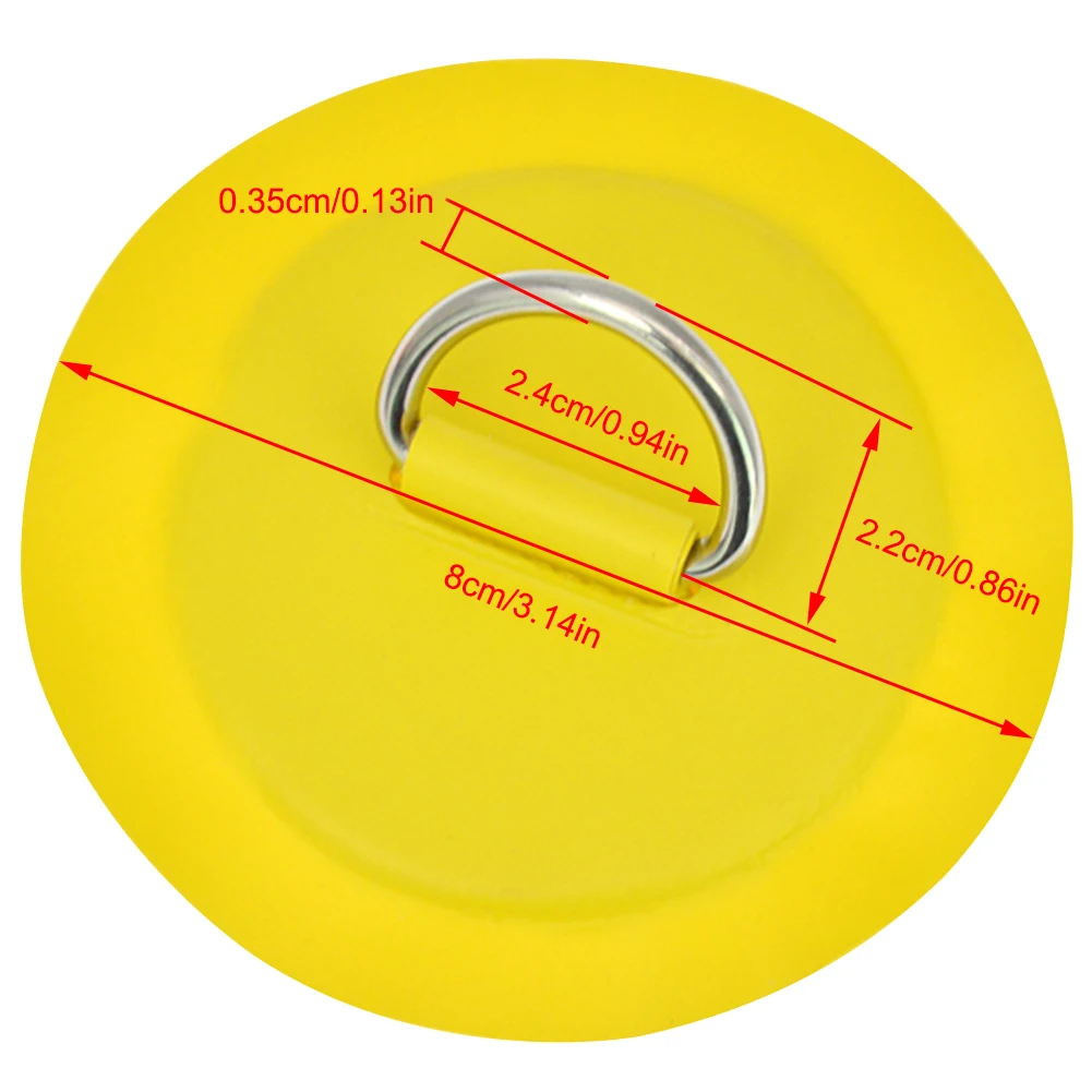 1-5Pcs Surfboard 8cm D-Ring Patch Boat Kayaking SUP D Ring PVC Patch Deck Rigging Rope Ring Buckle Inflatable Boat Accessories