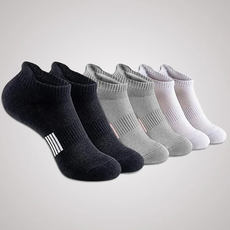 

2024 New 5 Pairs Ankle Socks Athletic No Show Socks Running Comfort Cushioned Sport Socks Sweat-absorbing and Breathable