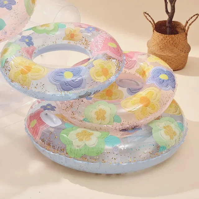 Spring Flowers Inflatable Toy Summer Swimming Ring Outdoor Pool Playing Inflatable Floating Water Toys for Kids Adults 3