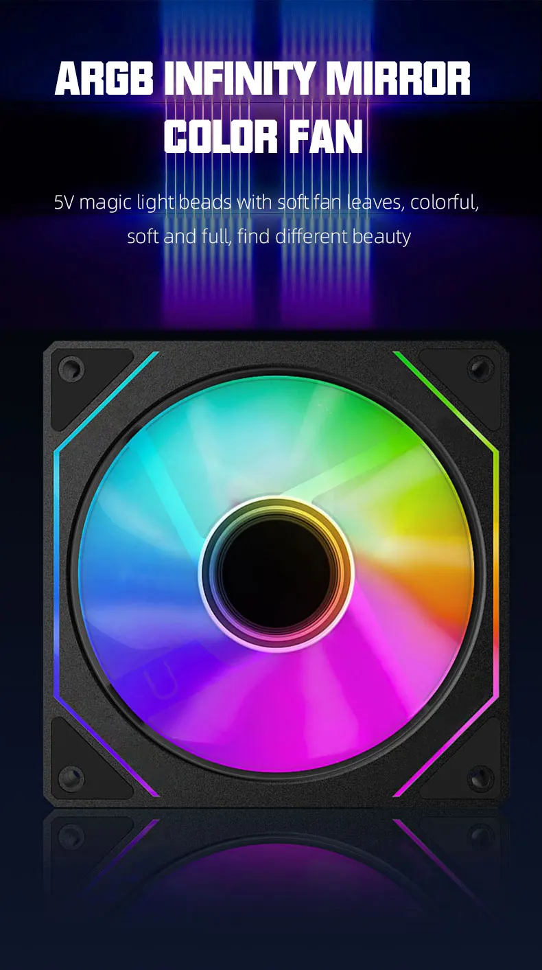 Description Picture 4 of itemPrism 4 PRO ARGB Fan PC 120mm Computer Case Fan 4pin PWM CPU Cooling Fans 3pin5v RGB