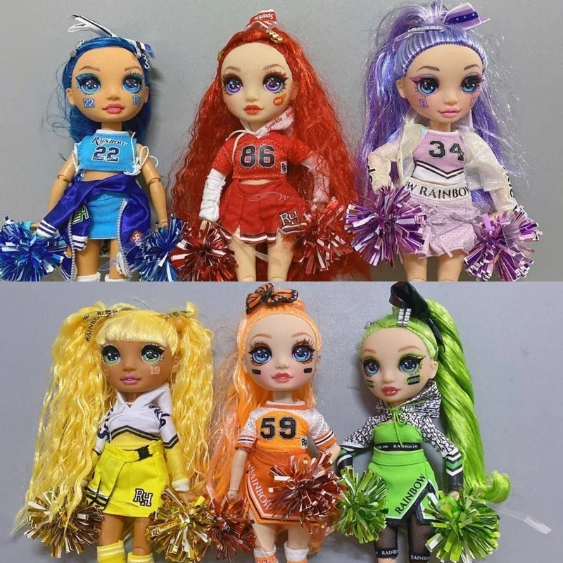 

28cm Original Rainbow Senior High School Sister Action Figures Multi Style Fashion Dressing Cheerleading Girl Toys Holiday Gift