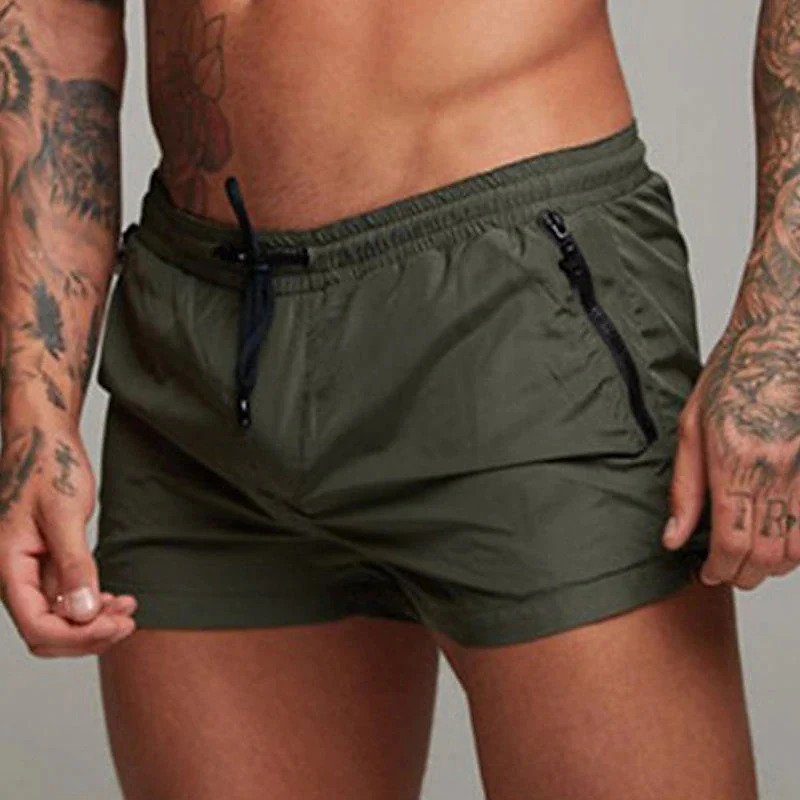 Men's Shorts Outdoor Running Pocket Drawstring Design Elastic Waist Solid Color Comfortable Breathable Shorts Summer 4