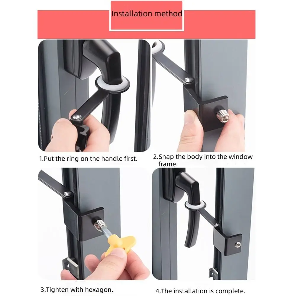 Fixed Window Limiter Latch Position Stopper Casement Wind Brace Home Security Door Windows Sash Lock Child Safety Protection images - 6