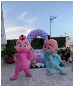 2 pcs Adult Hot Sale Both Baby Boy And Girl Mascot Costume Christmas Fancy Dress Halloween Mascot Costume