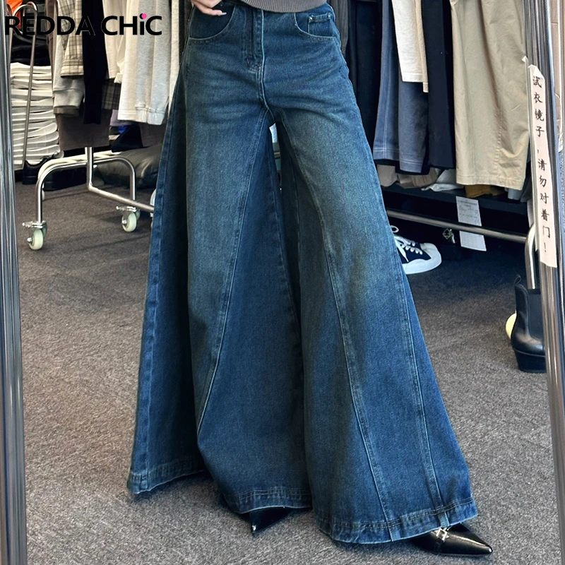 REDDACHiC Rigid Denim Elephant Bell Bottoms Vintage Women Baggy Jeans ...