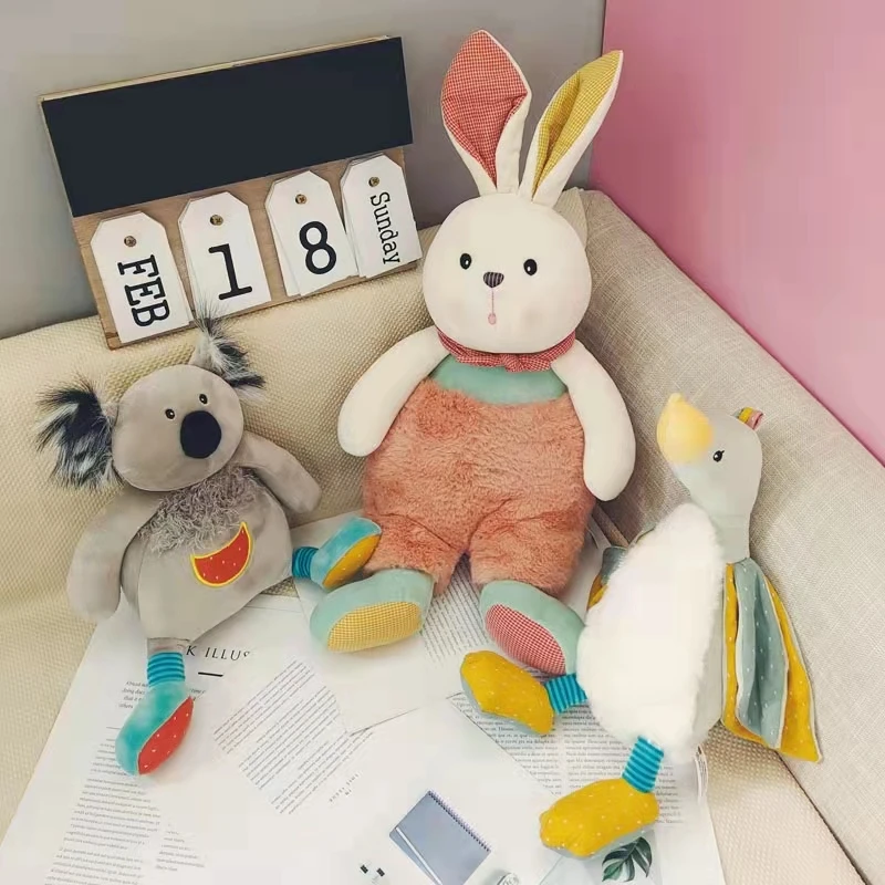 28/40cm Cute Rabbit Plush Toys Kawaii Stuff Amin Goose Dolls Big Bear Hug Pillow PELUCH Gifts Toy For Children Kids Sleepy Dolls 40cm bear