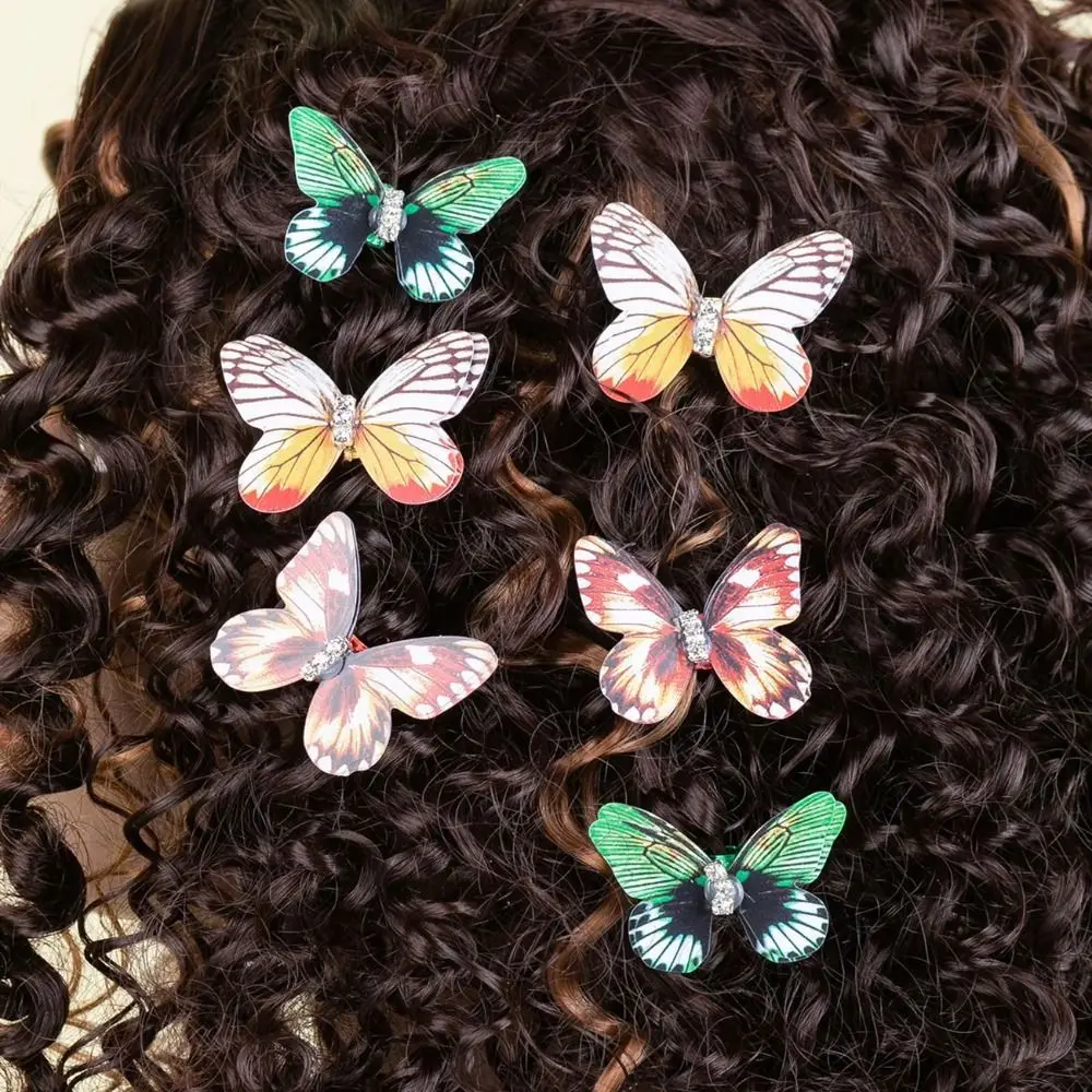 2pcs/set Colorful Butterfly Decorative Hair Rings Dreadlock Hair Braid Bead Dread Decorative Braider Hair Accessories