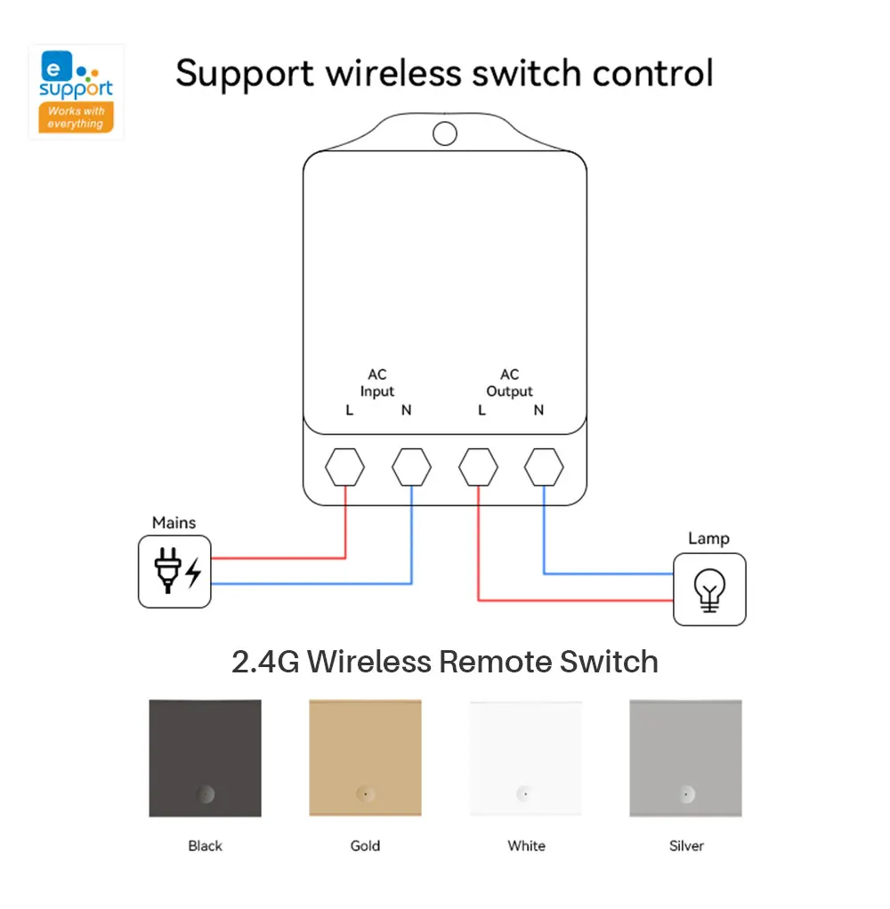 eWelink Smart Home WiFi Switch 30A AC90-250V Wireless Remote Control On Off DIY