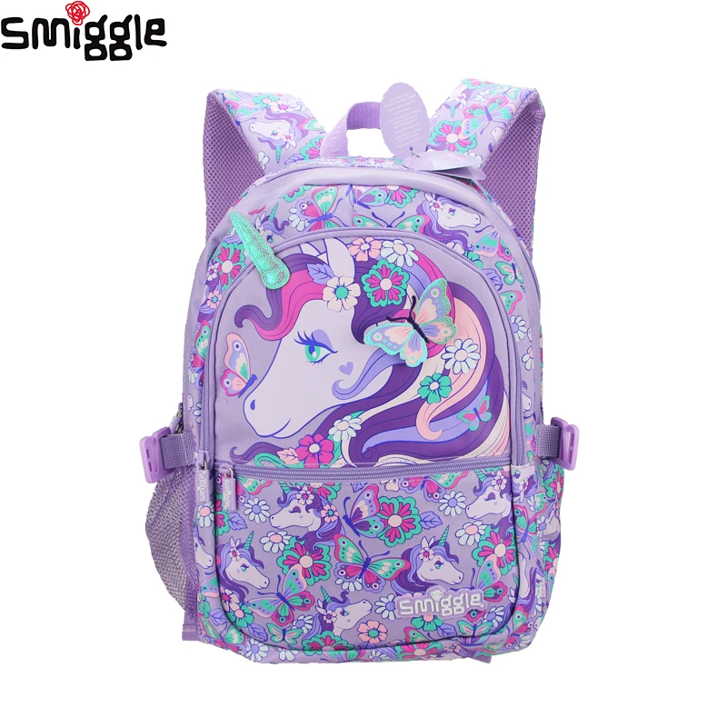 Australia Smiggle Original Children's Schoolbag Girls Backpack Purple  Butterfly Unicorn School 16 Inches Cute Beautiful Kids Bag - AliExpress