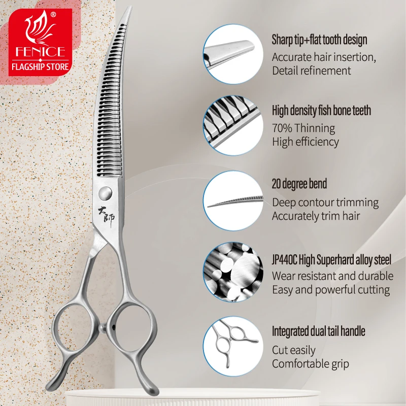 Fenice 7 Inch Pet Grooming Magic Scissors Trimming and