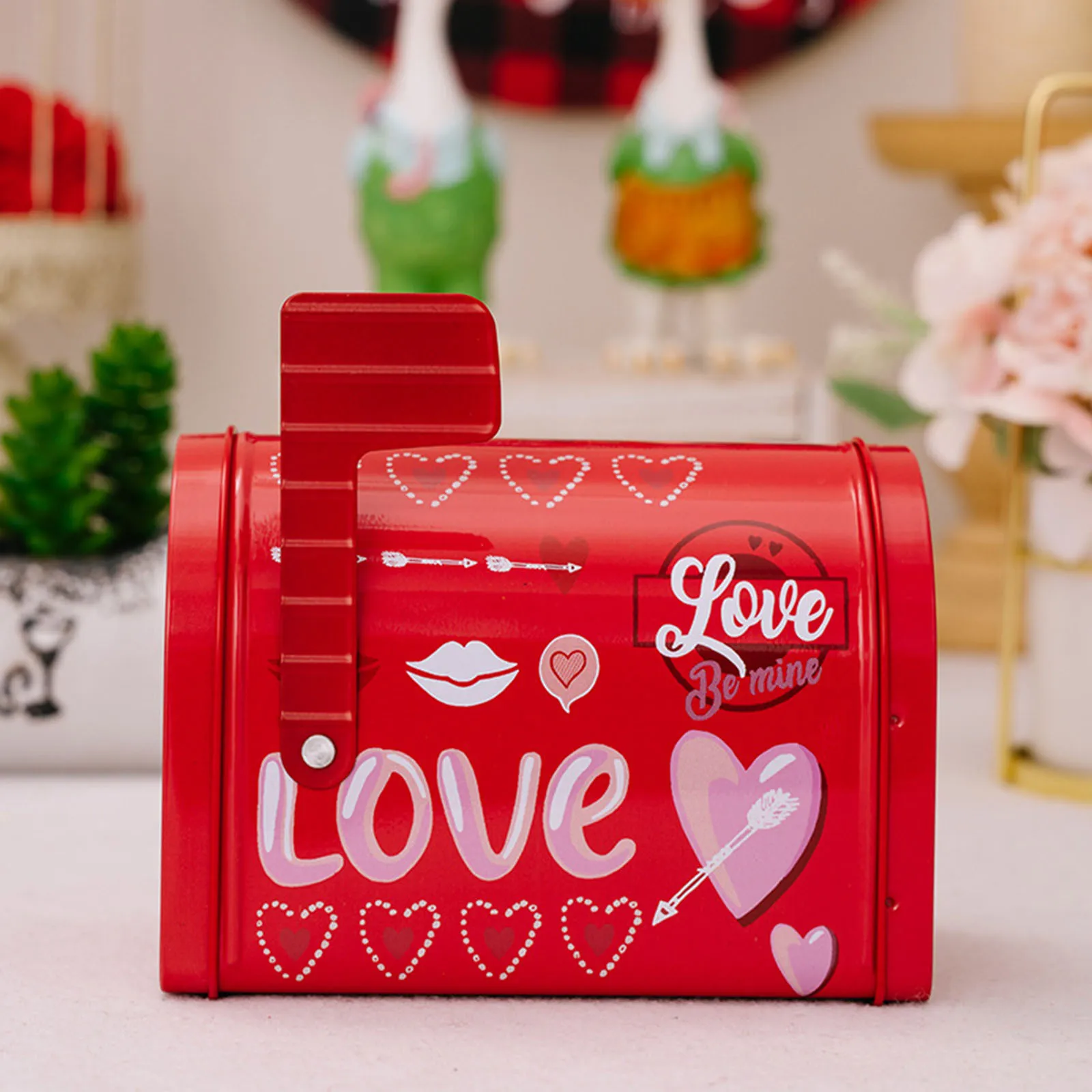 

Valentine Tin Mailbox Valentine Ornament Toy Mailbox Play Mailbox Valentine's Boxes For Kids Valentine's Day Greeting Card