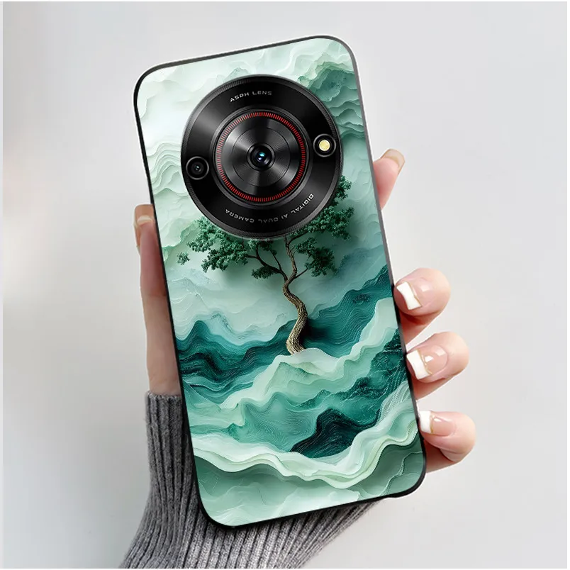Aesthetic Cute Cat Fashion Shockproof Black Matte Soft TPU Phone Case