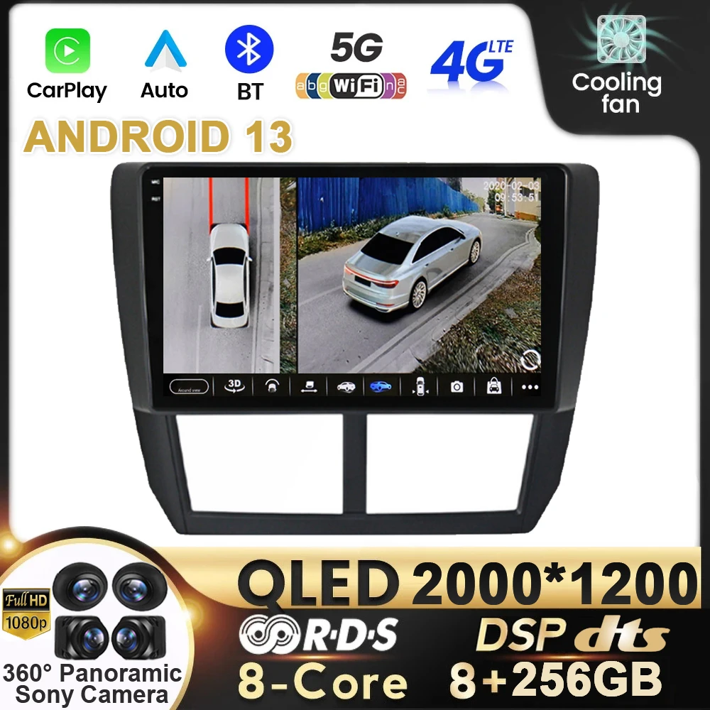 

Автомагнитола на Android 13 для Subaru Forester 3 SH 2007-2013 Impreza, мультимедийный проигрыватель 2DIN, стерео, видео, Carplay, динамик, аудио