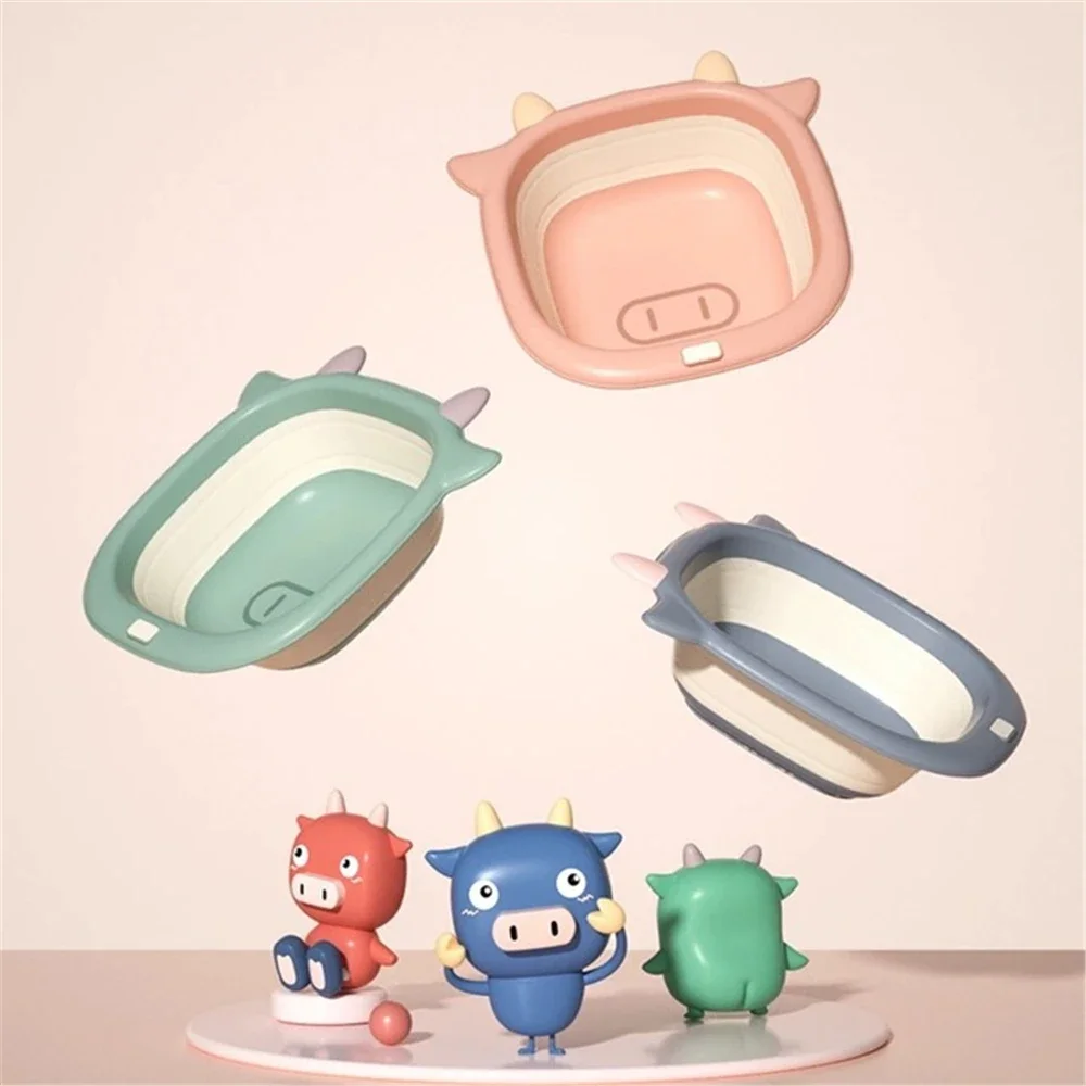 4.5L Cartoons Folding Basins Portable Wash Basins Folding Wash Basin Laundry Tub Foot Bath Bathroom Kitchen Accessories Travel