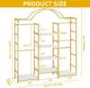 Heavy Duty Clothes Rack with Storage Shelves, Closet Organizer System for Hanging Clothes, 4-Tier Garment Rack Wardrobe with 3 H 5