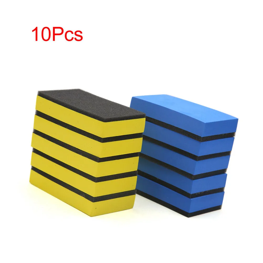 5/10Pcs Car Ceramic Coating Sponge Automobiles Glass Nano Wax Coat  Applicator Pads Sponges for auto waxing polishing car washers - AliExpress