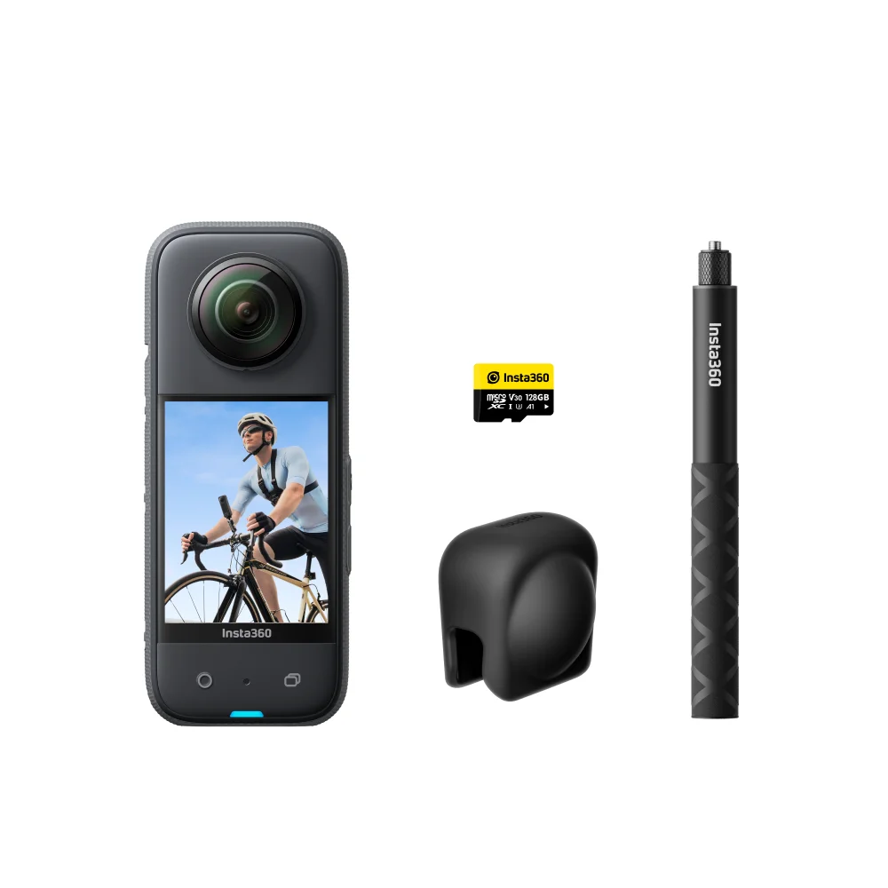 thumbnail image 1 of Insta360 - Cámara de acción de 360 grados resistente al agua con sensor de 1/2", 5.7K 360, fotografías de 72 MP, estabilización, respuesta de vibración, edición por IA, Live Streaming, 1 of 4