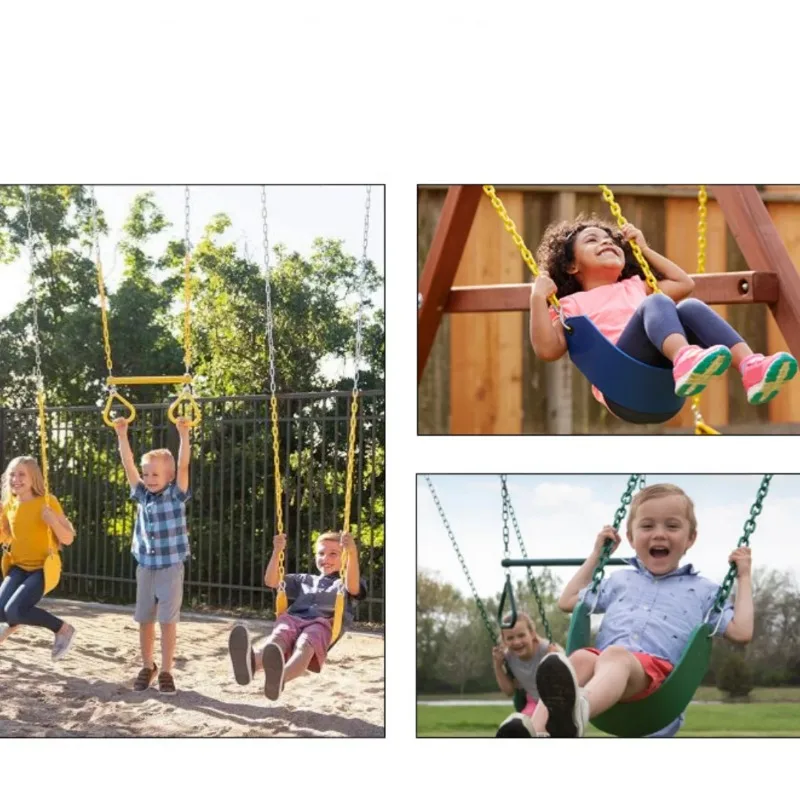 Kids Replacable Adjustable Shockproof Curved Board Swing Hanging Seat for Playground Garden Yard Indoor Outdoor Toys