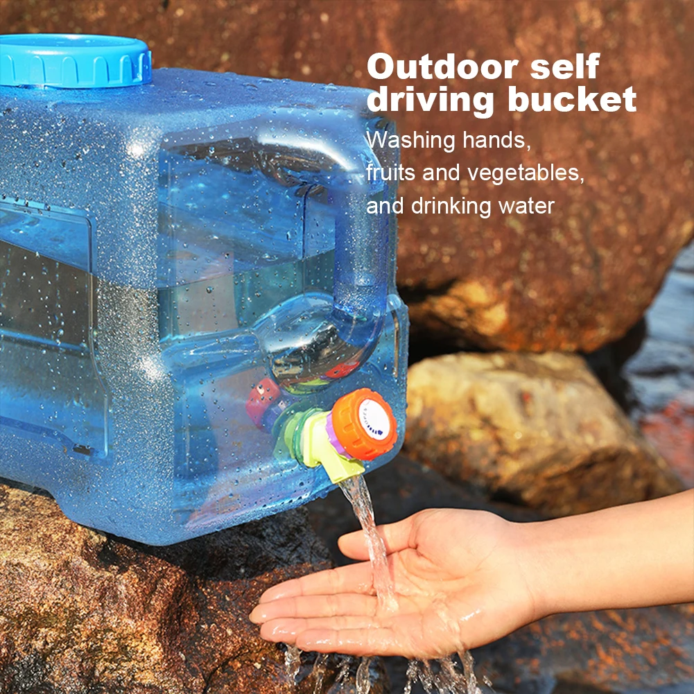 25L Pure Water Bucket with Faucet Water Storage Container Large Capacity Water Storage Bucket for Self-Driving Tour