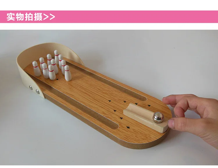 Description Picture 4 of itemGames for Children Mini Bowling Tabletop Game Children's Educational Innovation Toys Solid Wood Table Entertainment Sports