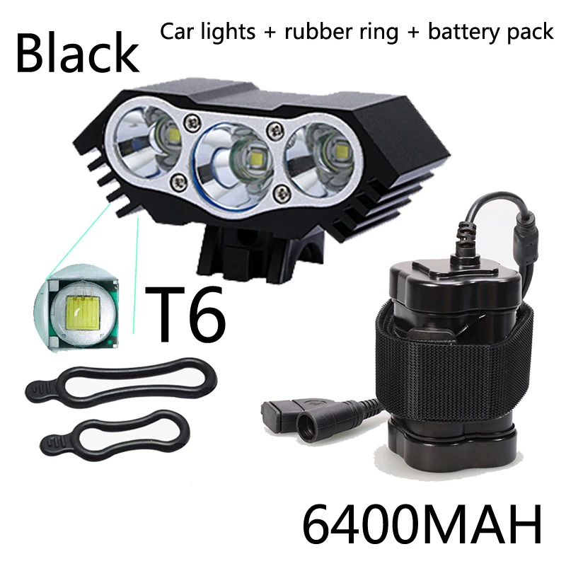 3xT6 LED Bicycle Front Light Bike Headlight Flashlight Waterproof Mountain Cycling Lamp 2700 Lumen Headlamp