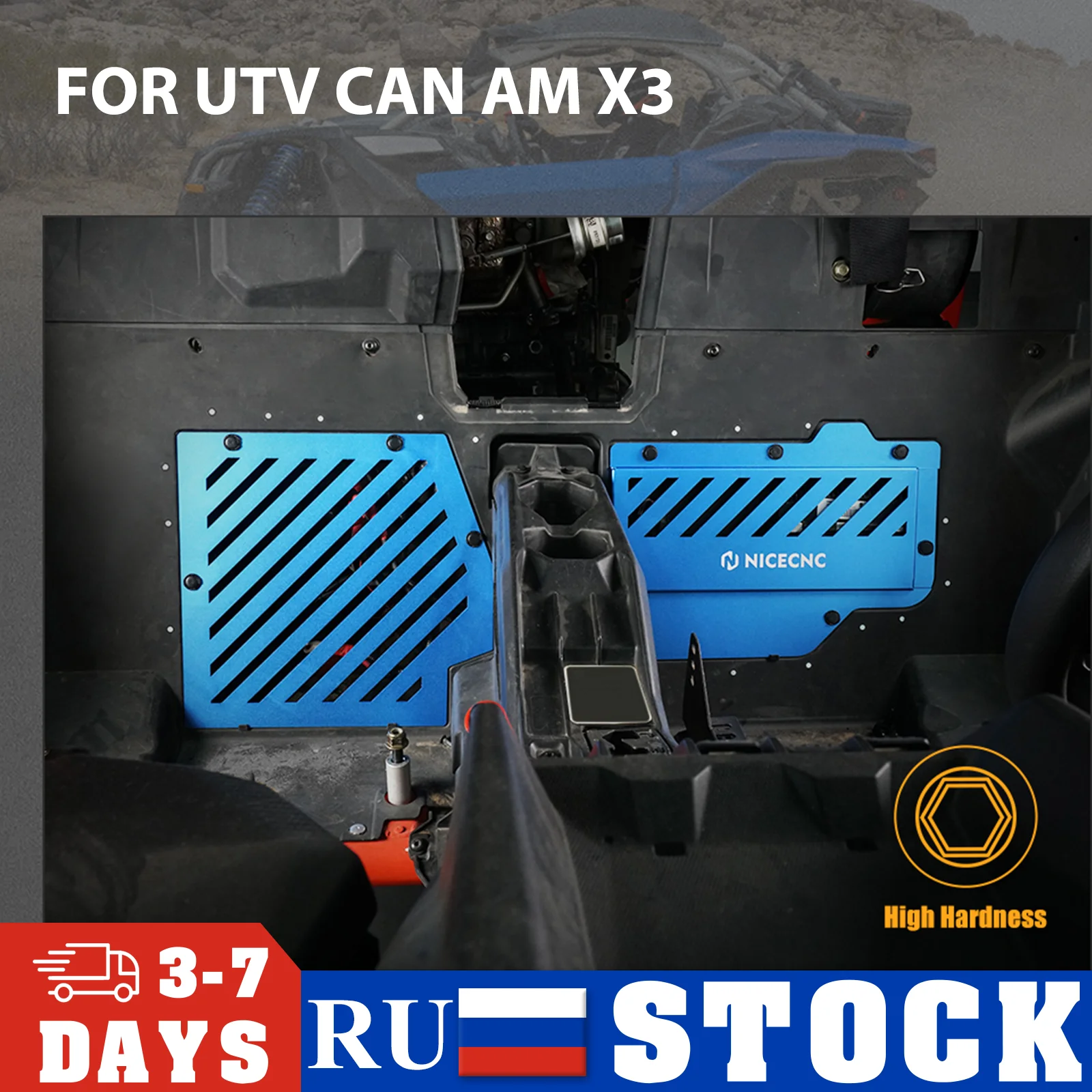 For Maverick X3 Battery Cover Protector Guard Kit For Can-Am Maverick X3 4x4 Turbo Billet Aluminum UTV Accessories