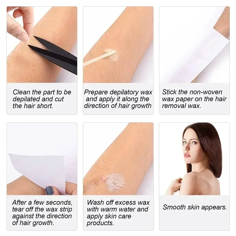 7*100 Hair Removal Wax Paper Nonwoven Body Cloth High Quality Leg Arm Hair Removal Epilator Wax Strip Paper Roll Depilating Tool 3